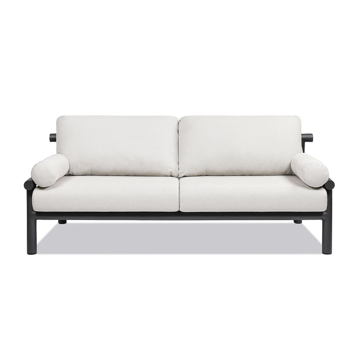 Zara - Dowel Frame Bolster Patio Deep Seating Sofa - Wheat Beige Axroma Olefin by Couch.com