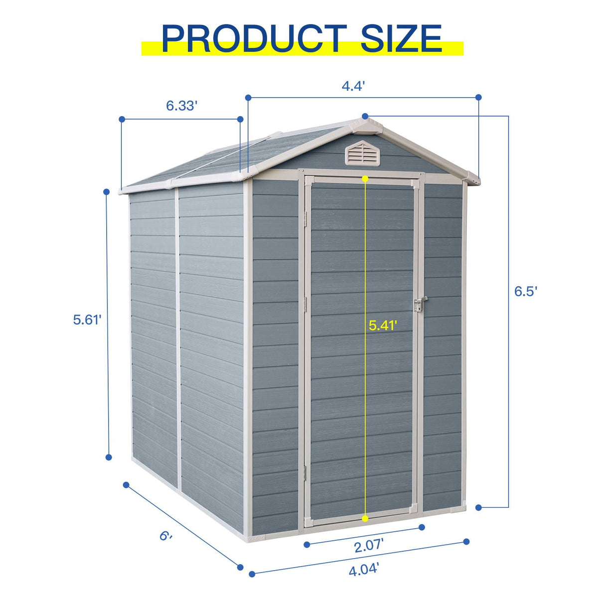 4X6Ft Resin Outdoor Storage Shed Kit-Perfect To Store Patio Furniture - Gray by Couch.com