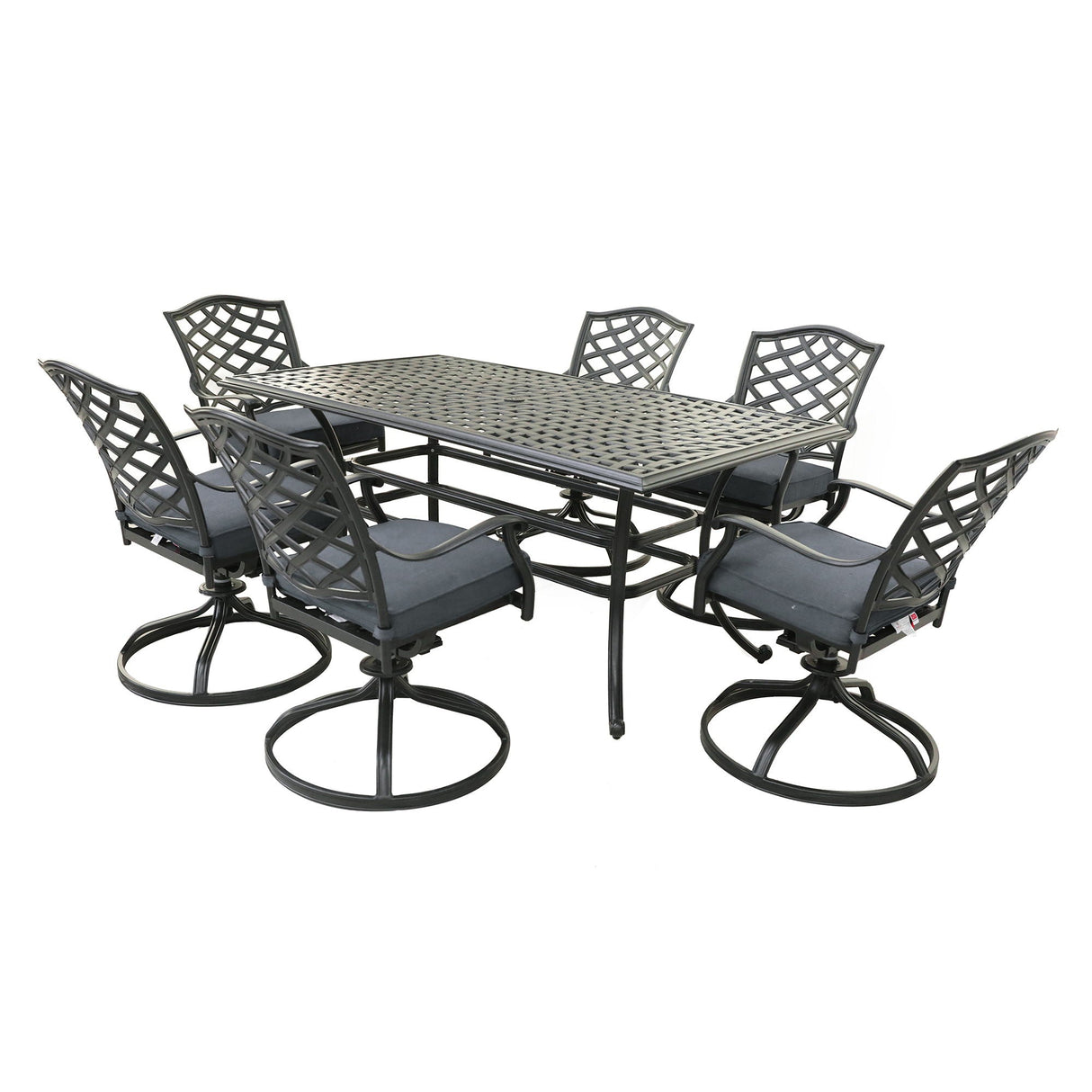Rectangular Aluminum Dining Set With Cushions by Couch.com