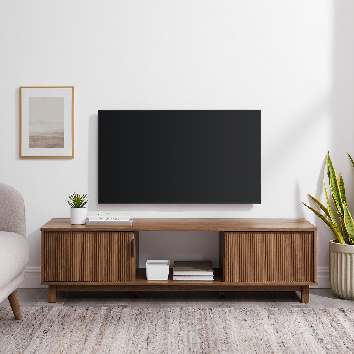 Modern Fluted Door Minimalist TV Stand by Couch.com