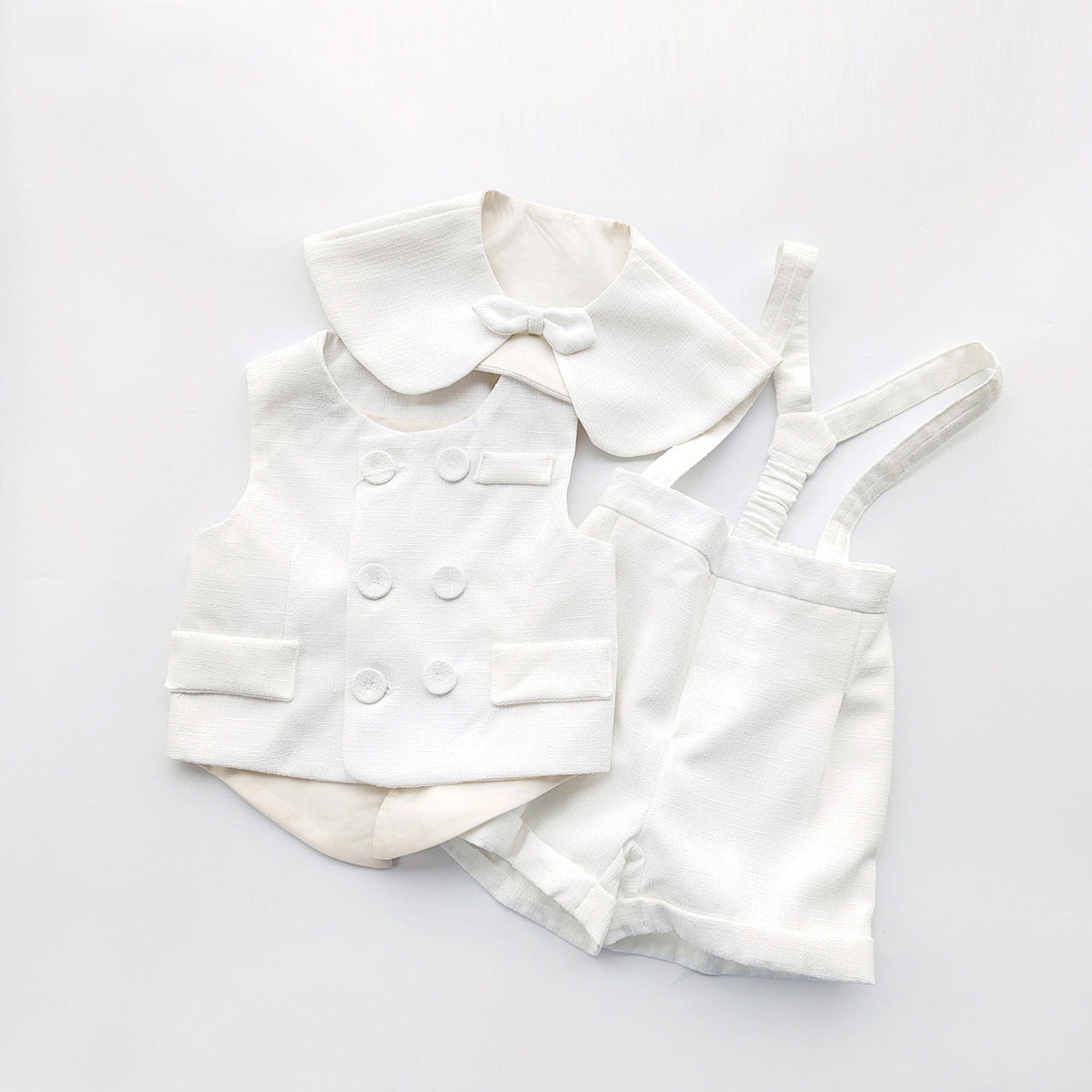 Casual White Children Vest Suit