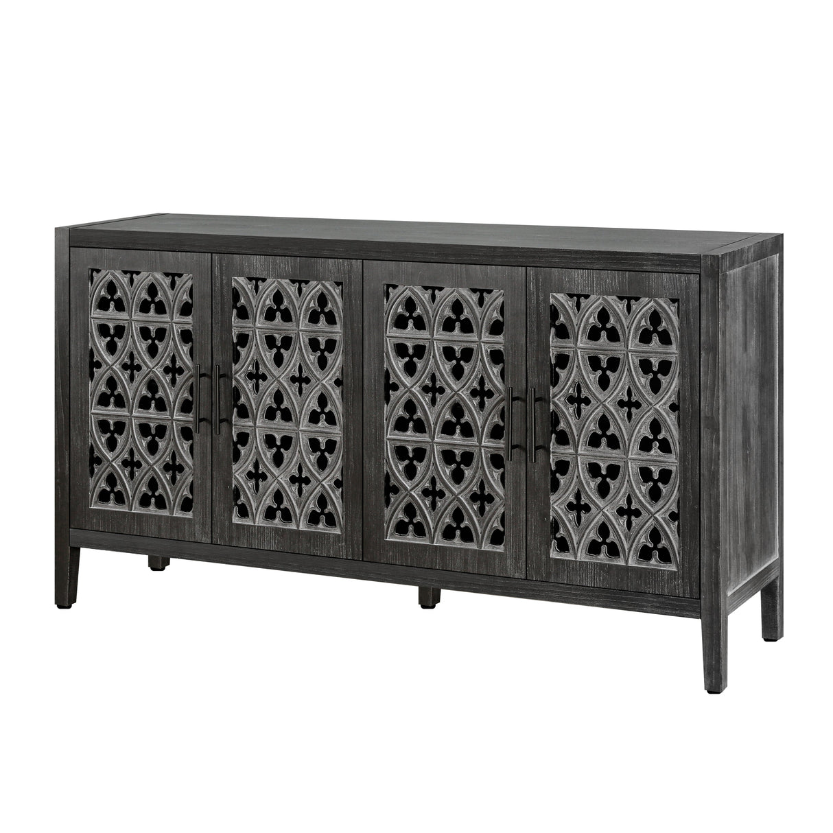 Hollow Four Door Antique Cabinet, American Country Style