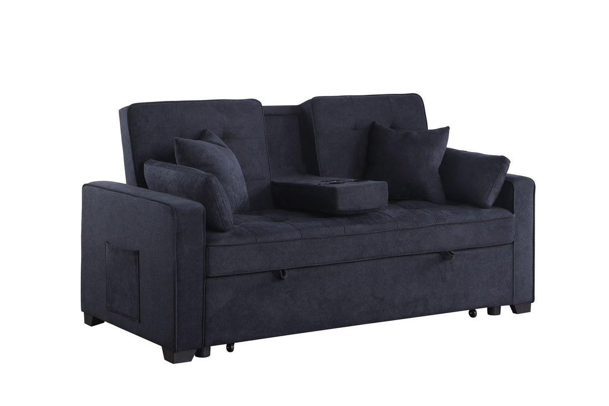 Cody II - 69.5"W Woven Fabric Convertible Sleeper Loveseat with Cup Holder by Couch.com
