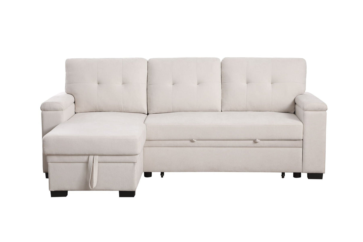 Lucca II - 84.5"W Reversible Sleeper Sectional Sofa with Storage Chaise by Couch.com