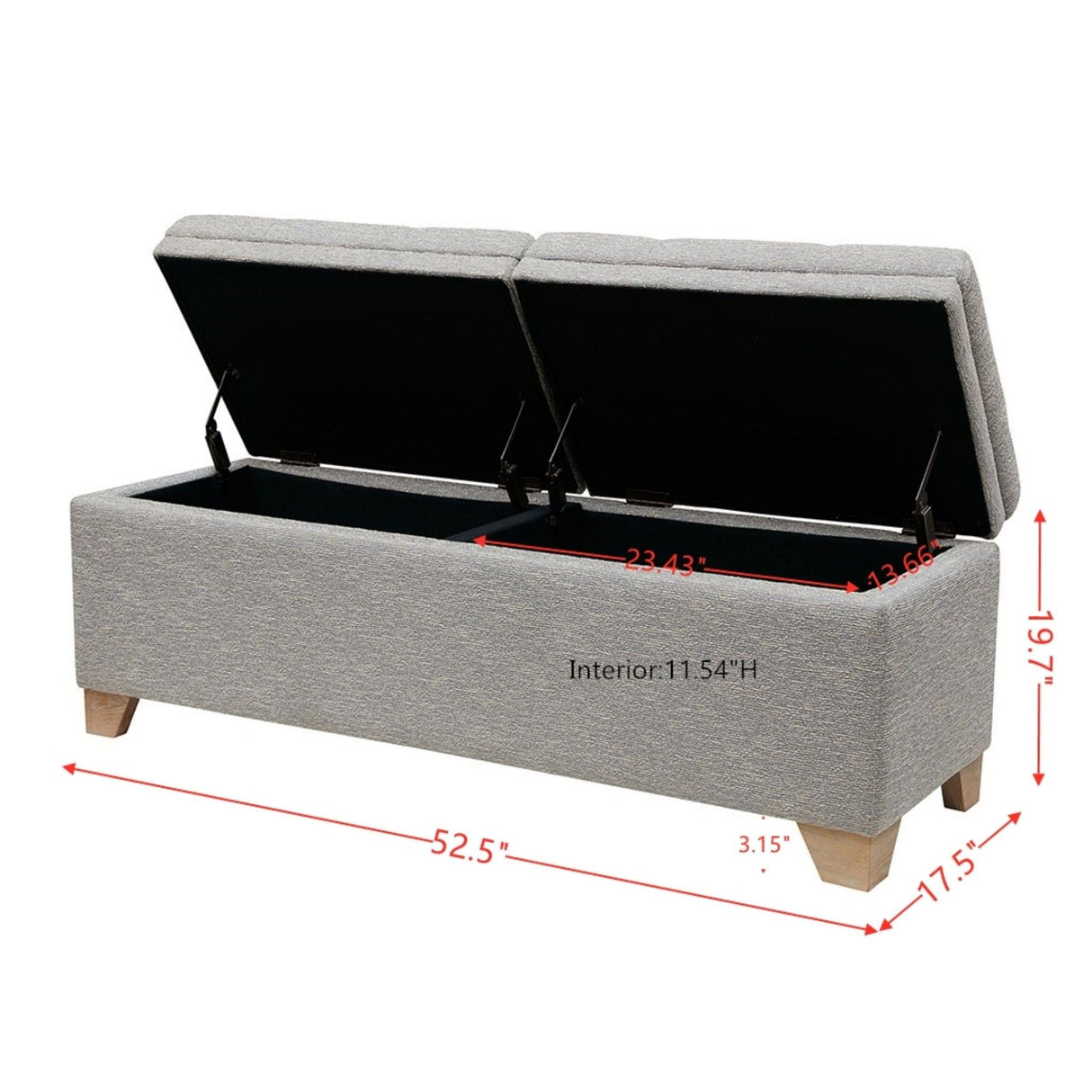 Soft Close Upholstered Storage Bench by Couch.com