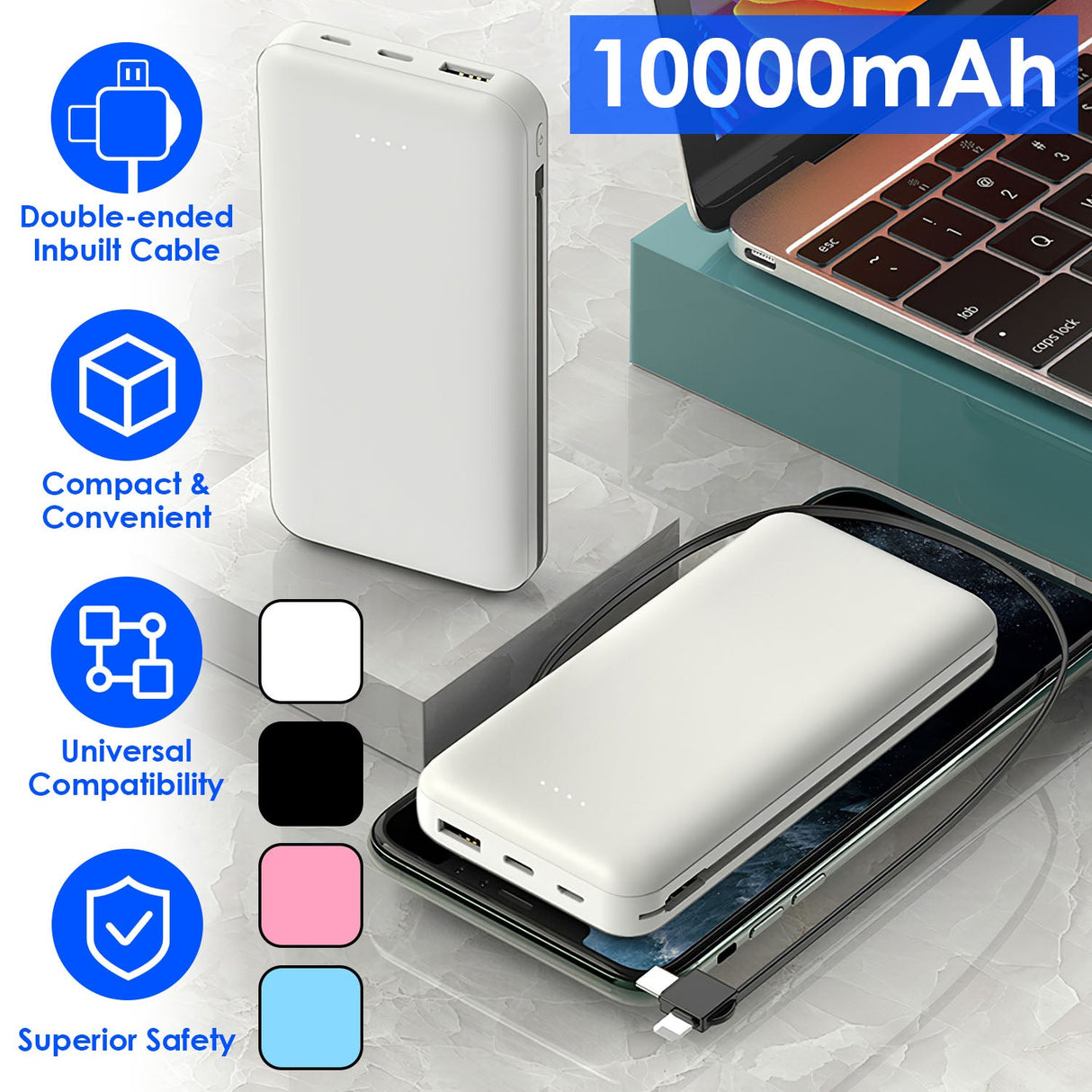10000mAh Portable Power Bank by DirectDeals