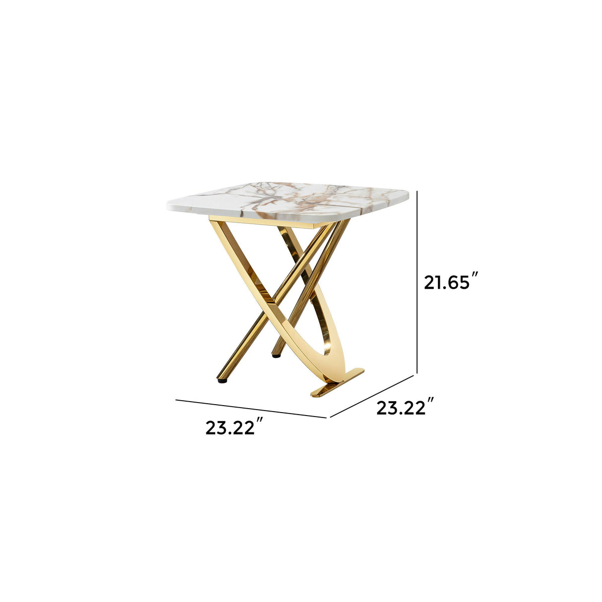 Contemporary Marble Pattern Top Table With Stainless Steel Base by Couch.com