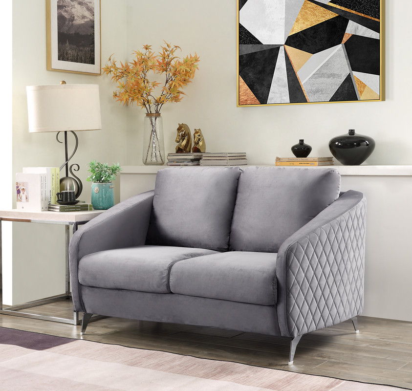 Sofia - Velvet Modern Chic Loveseat Couch by Couch.com