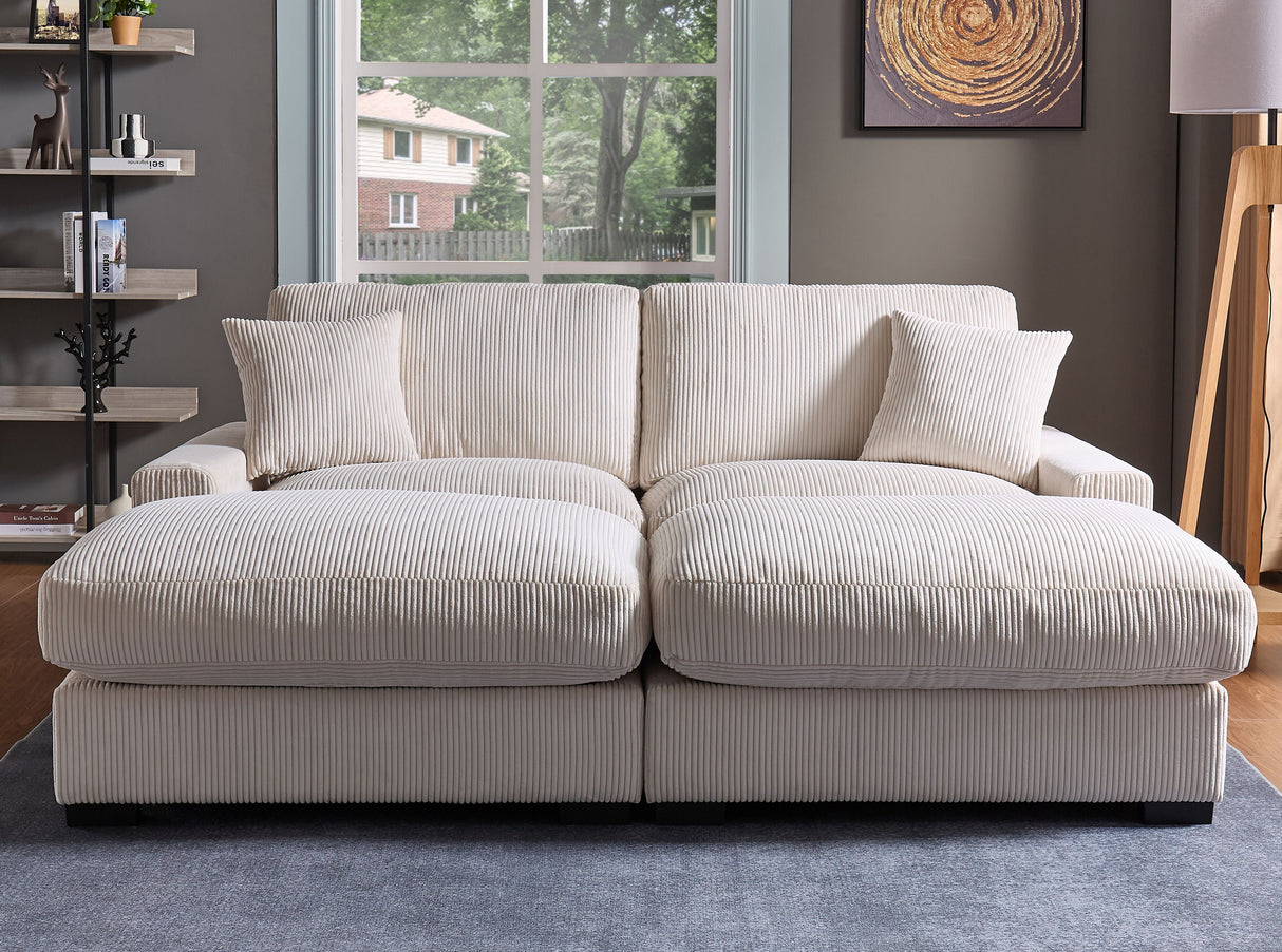 4 Seater Oversized Sectional Sofa With 2 Ottoman And 2 Pillows by Couch.com