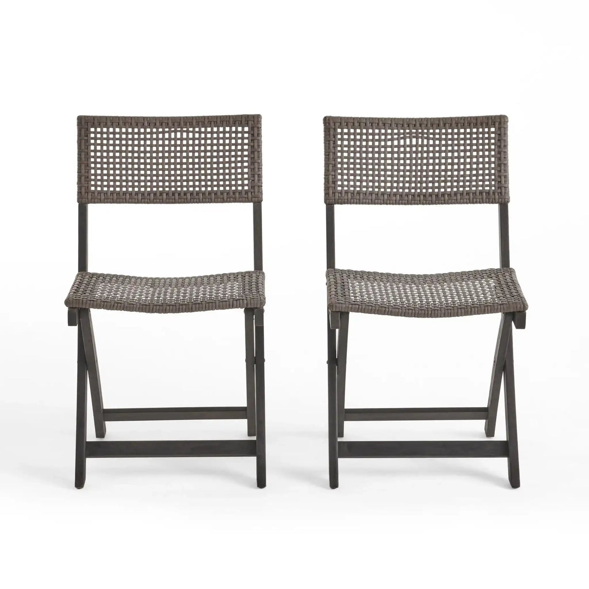 Bistro Foldable Chair With Wicker Backrest