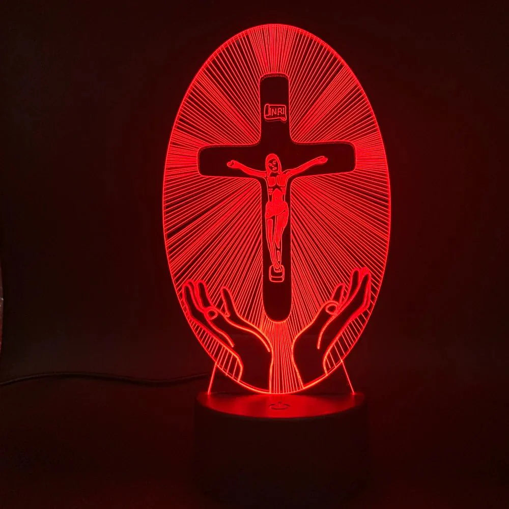 3D Acrylic Jesus Cross Night Light