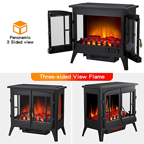 23 Inches 3D Free Standing Electric Fireplace Stove 5215