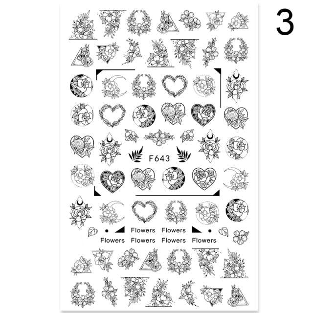 3D Nail Sticker Russian English Letter Sticker For Nails Foil Love Heart Design Accessories Fashion Manicures Sticker Decoration Nail Art Stickers Water Transfer Nail Decals Full Wraps Gradient Acrylic Nail Kits for Women Manicure Decoration