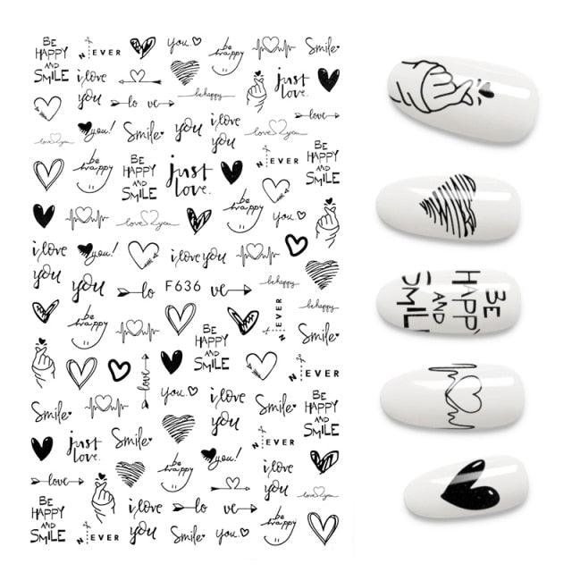 3D Nail Stickers Leaves Butterfly Panda Love Heart Design Stickers For Nails Manicure Foil Nail Art Decor Girls Manicure Decoration Nail Art Supplies 3D Self-Adhesive Nail Decals Designer Nail Stickers for Acrylic Nails