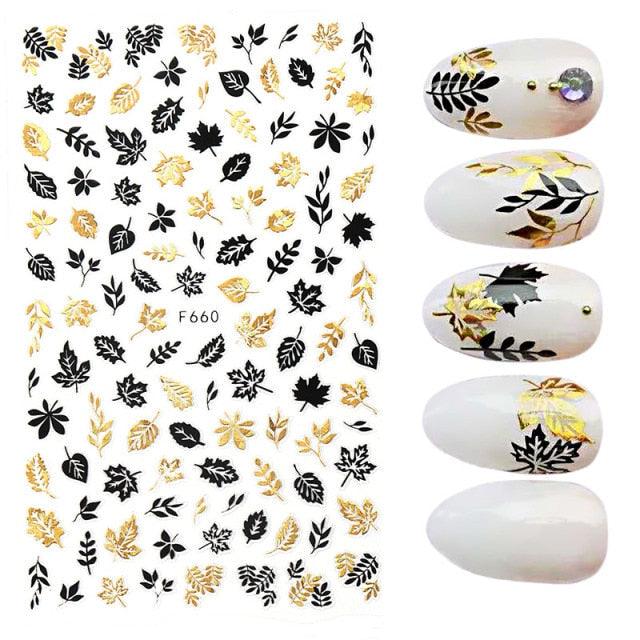 3D Nail Stickers Leaves Butterfly Panda Love Heart Design Stickers For Nails Manicure Foil Nail Art Decor Girls Manicure Decoration Nail Art Supplies 3D Self-Adhesive Nail Decals Designer Nail Stickers for Acrylic Nails