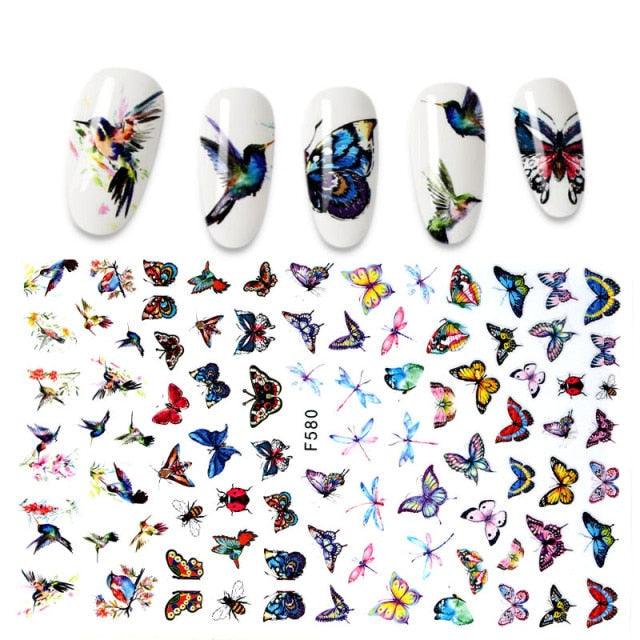3D Nail Stickers Leaves Butterfly Panda Love Heart Design Stickers For Nails Manicure Foil Nail Art Decor Girls Manicure Decoration Nail Art Supplies 3D Self-Adhesive Nail Decals Designer Nail Stickers for Acrylic Nails