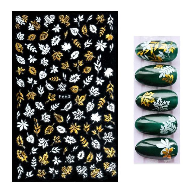 3D Nail Stickers Leaves Butterfly Panda Love Heart Design Stickers For Nails Manicure Foil Nail Art Decor Girls Manicure Decoration Nail Art Supplies 3D Self-Adhesive Nail Decals Designer Nail Stickers for Acrylic Nails