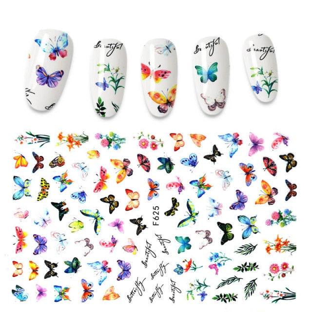 3D Nail Stickers Leaves Butterfly Panda Love Heart Design Stickers For Nails Manicure Foil Nail Art Decor Girls Manicure Decoration Nail Art Supplies 3D Self-Adhesive Nail Decals Designer Nail Stickers for Acrylic Nails