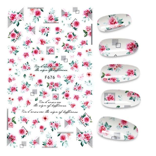 3D Nail Stickers Leaves Butterfly Panda Love Heart Design Stickers For Nails Manicure Foil Nail Art Decor Girls Manicure Decoration Nail Art Supplies 3D Self-Adhesive Nail Decals Designer Nail Stickers for Acrylic Nails