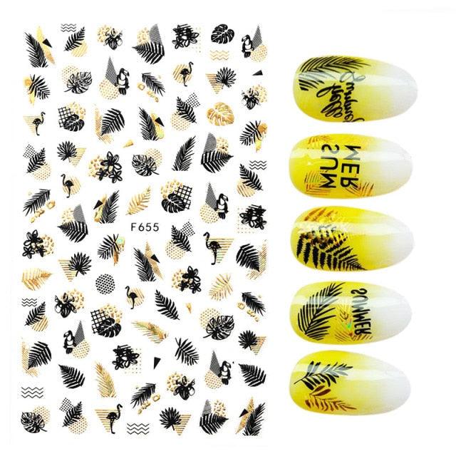 3D Nail Stickers Leaves Butterfly Panda Love Heart Design Stickers For Nails Manicure Foil Nail Art Decor Girls Manicure Decoration Nail Art Supplies 3D Self-Adhesive Nail Decals Designer Nail Stickers for Acrylic Nails