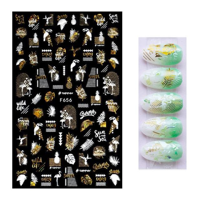 3D Nail Stickers Leaves Butterfly Panda Love Heart Design Stickers For Nails Manicure Foil Nail Art Decor Girls Manicure Decoration Nail Art Supplies 3D Self-Adhesive Nail Decals Designer Nail Stickers for Acrylic Nails