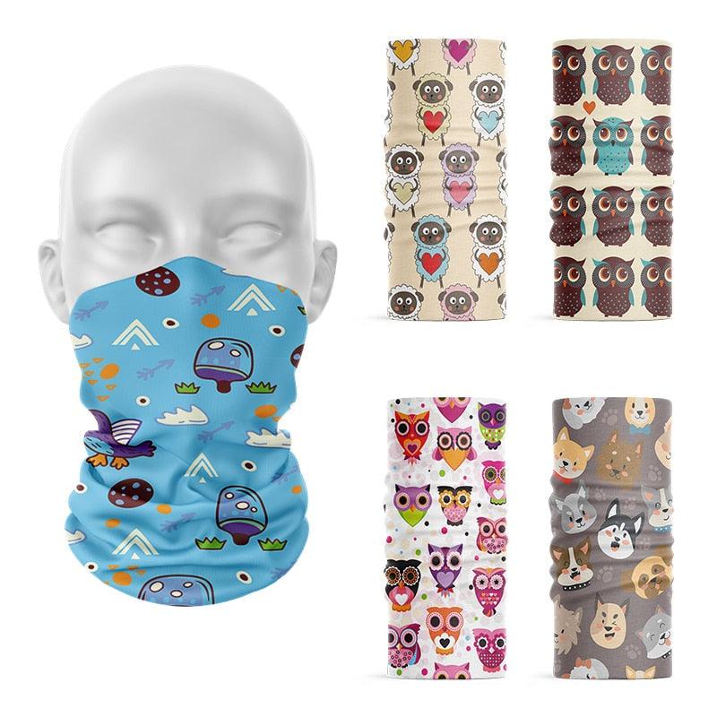 3D Printed Mini Pattern Headscarf Fashion Women Summer Neck Gaiter Cute Cartoon Animal Tubular Hijab Scarf Face Seamless Bandana Printed Oil Painting Art Neck Scarf Women Soft Face Bandana Sunflower Night Hijab Scarf Face Mask