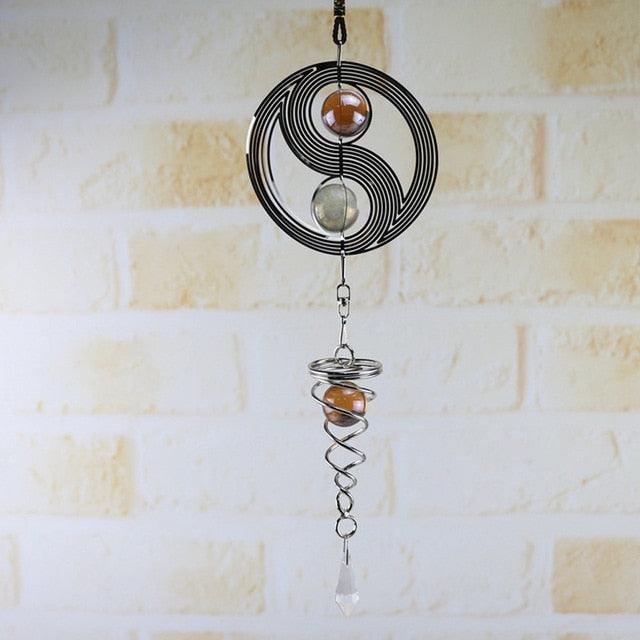 3D Wind Chimes Sun Wind Spinner Metal Hanging Wind Bells Stainless Steel Chimes Church Indoor Outdoor Garden Porch Balcony Home Decoration Ornament Room Decor