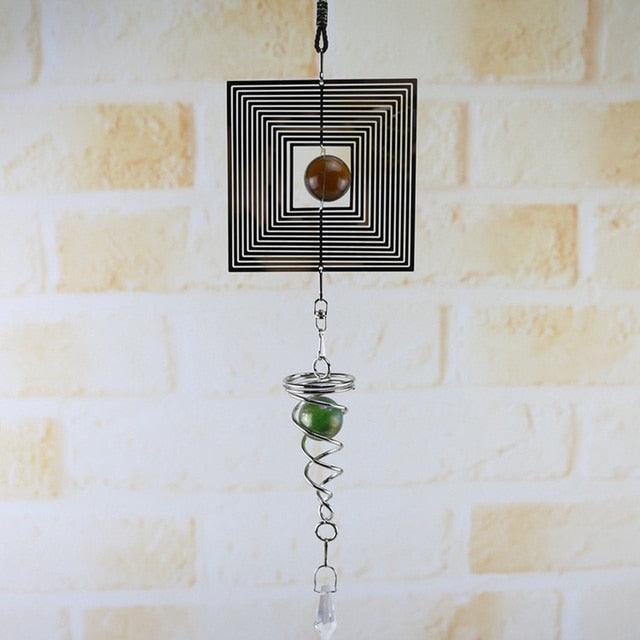 3D Wind Chimes Sun Wind Spinner Metal Hanging Wind Bells Stainless Steel Chimes Church Indoor Outdoor Garden Porch Balcony Home Decoration Ornament Room Decor