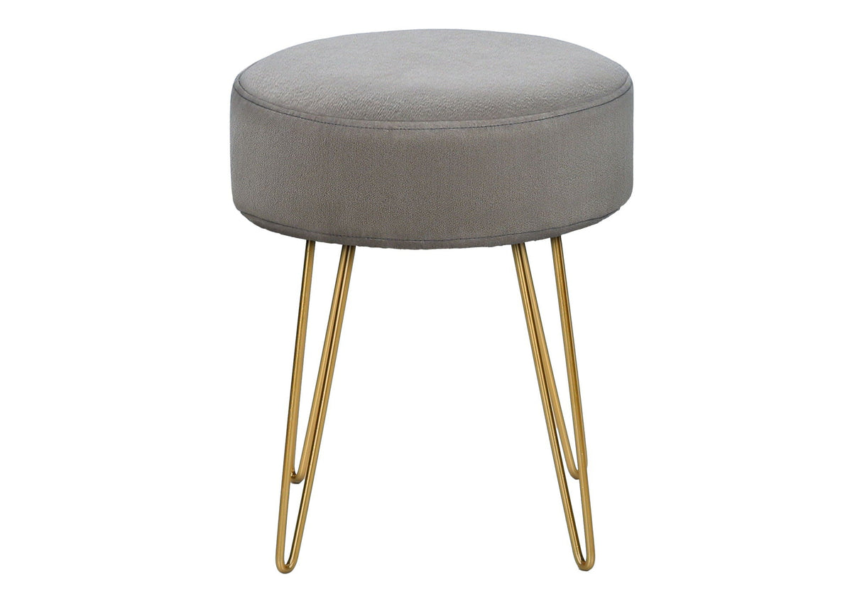 Ottoman, Pouf, Footrest, Foot Stool, Round Gold Metal Legs, Contemporary, Modern by Couch.com