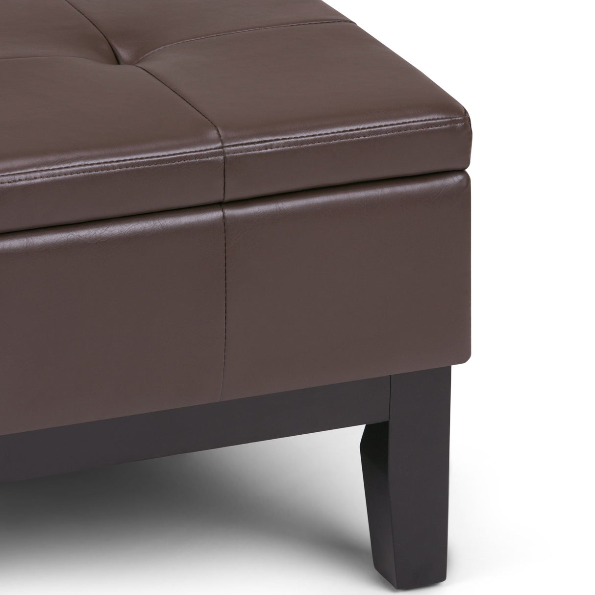 Dover - Square Coffee Table Storage Ottoman - Chocolate Brown by Couch.com