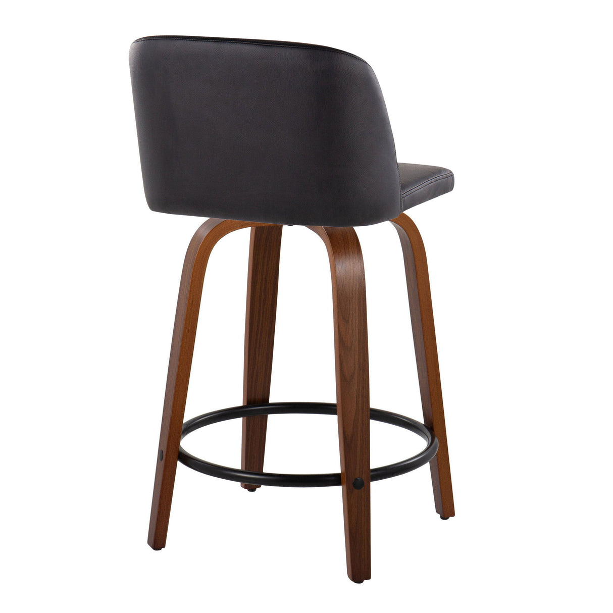 Toriano - Mid Century Modern, Fixed Height Counter Stool & Swivel And Round Footrest (Set of 2) by Couch.com