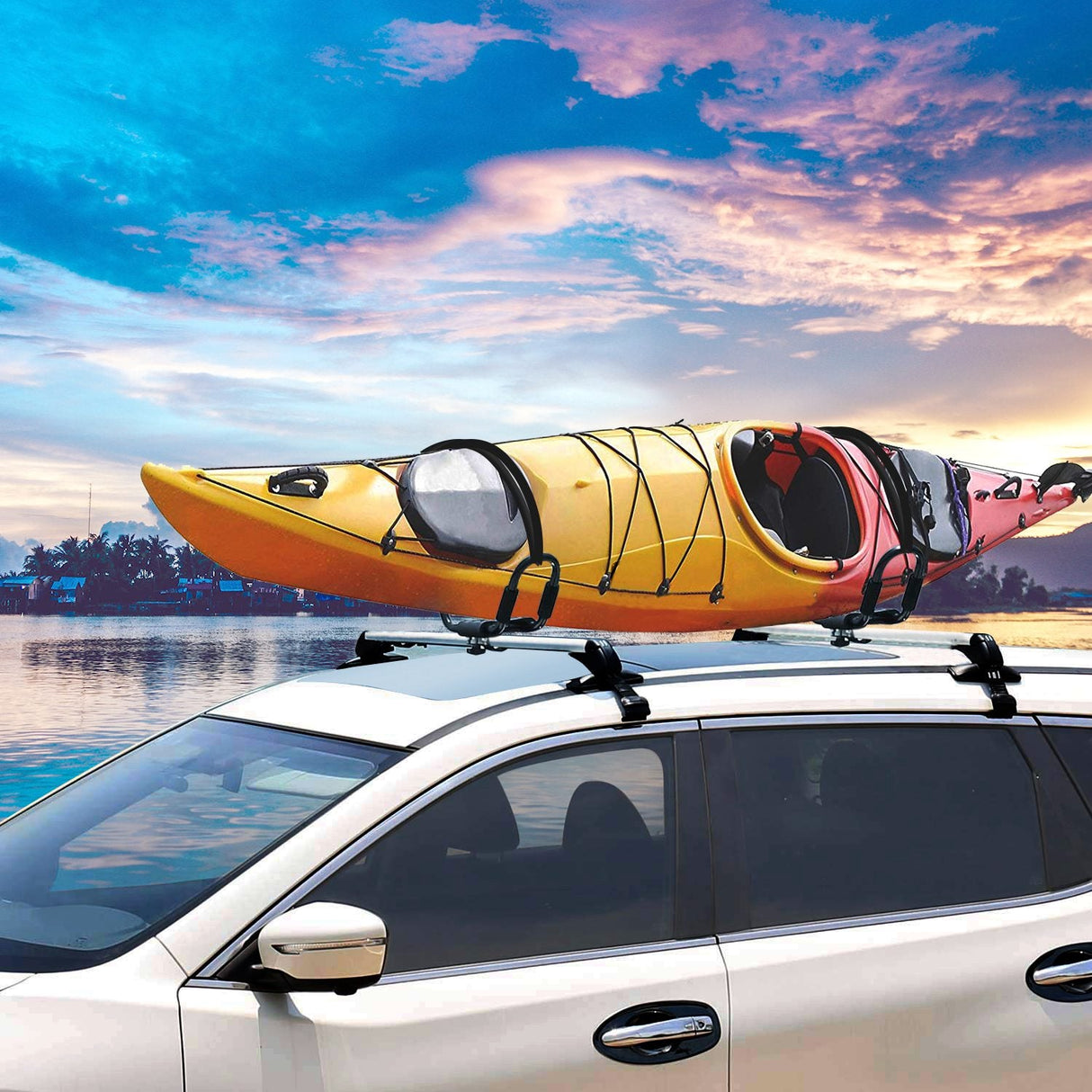 1 Pair Universal J-Bar Kayak Carrier by DirectDeals