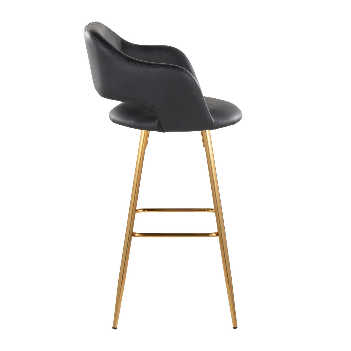 Margarite - Contemporary Fixed Height Barstool With Footrest (Set of 2) With Square by Couch.com