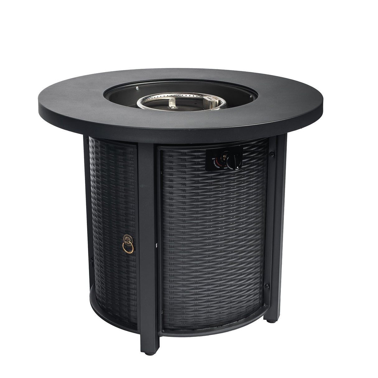 30" Propane Round Fire Table 40000Btu Propane Fire Pit Table - Black by Couch.com