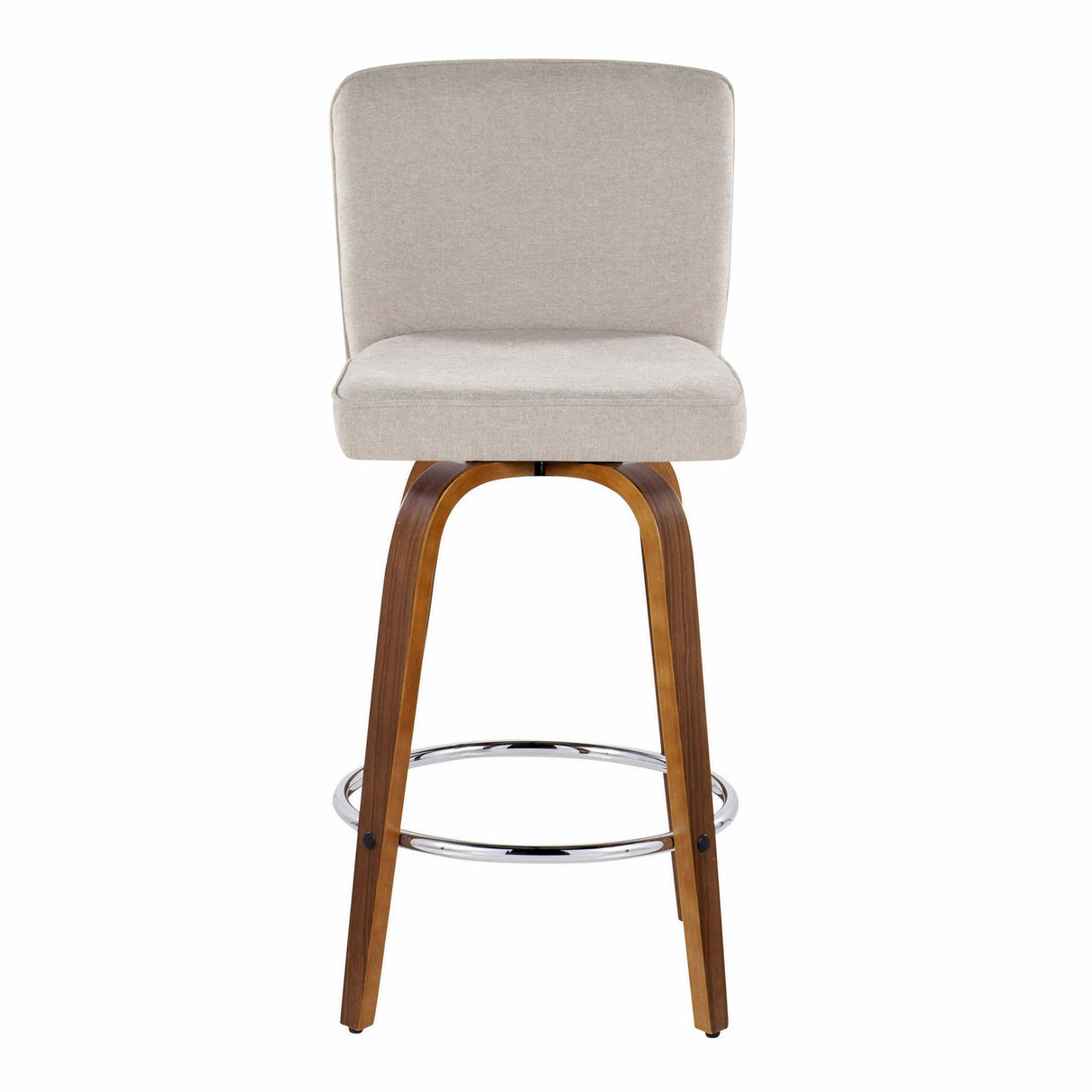 Henry - Contemporary Fixed Height Counter Stool With Swivel With Round Footrest (Set of 2) by Couch.com