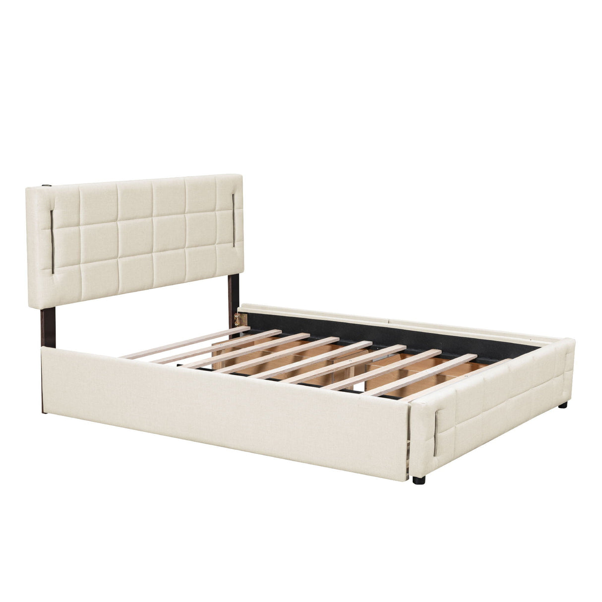 Upholstered Platform Bed With Trundle & Drawers by Couch.com
