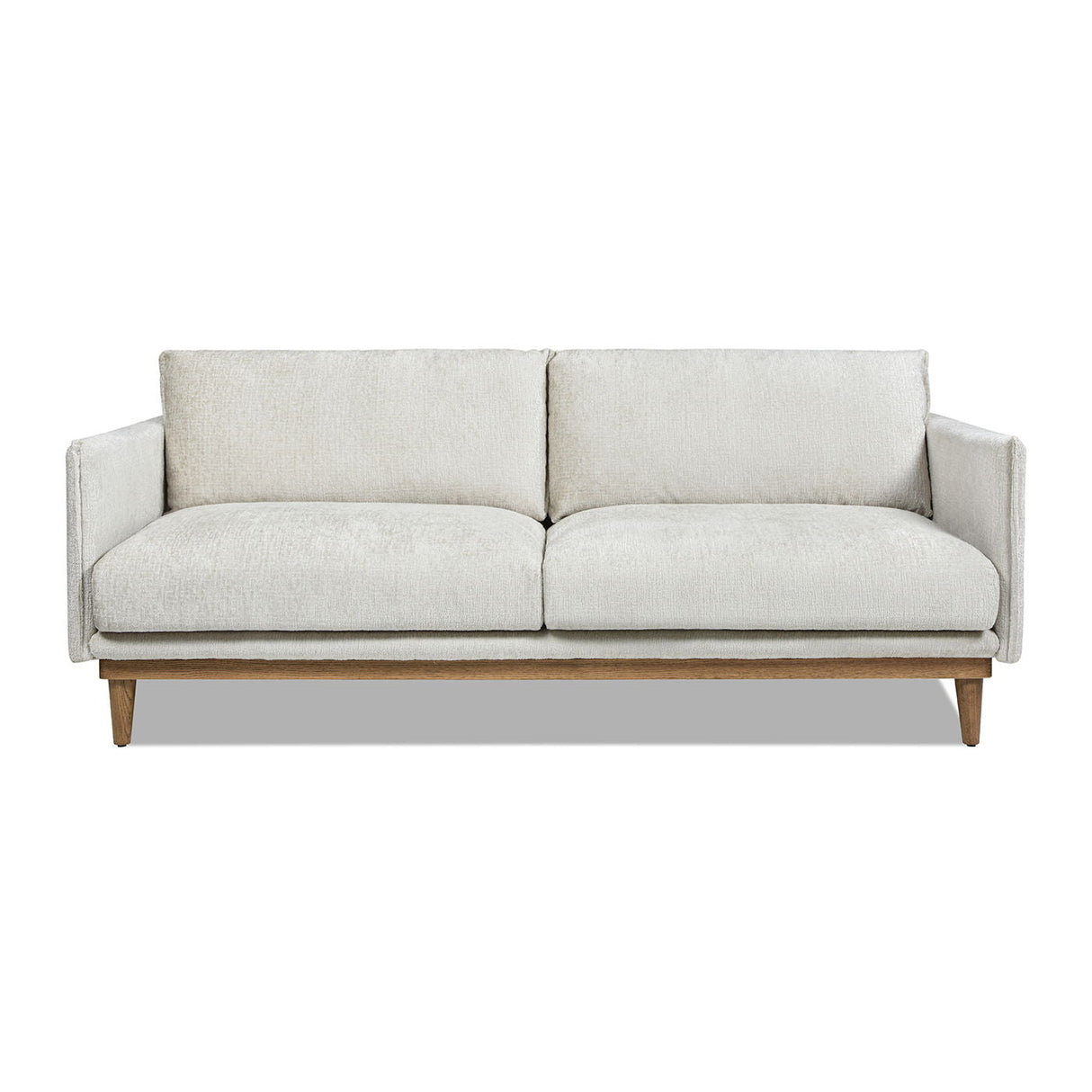 Haven - Flange Arm Oak Sofa - Marled Gray by Couch.com