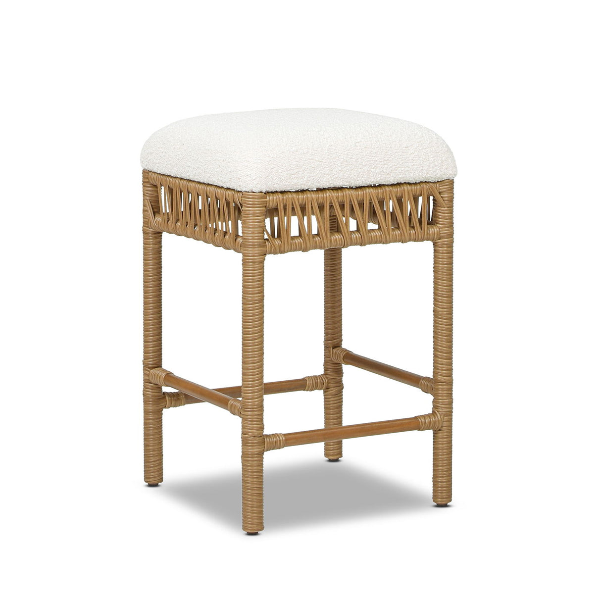 Lucia - Backless Upholstered Counter Stool With Frame - Ivory White by Couch.com