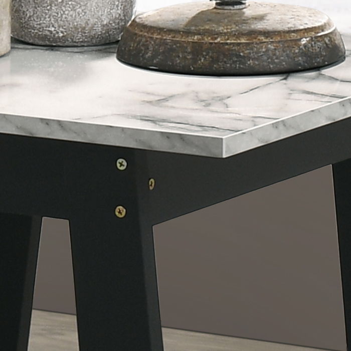 Kenzo - End Table With Faux Marble Top Finish - Black by Couch.com