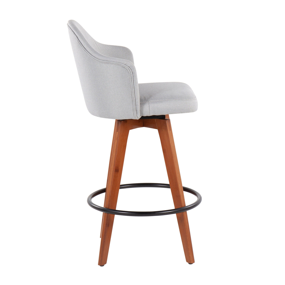 Ahoy - Contemporary Fixed Height Counter Stool With Bamboo Round Footrest (Set of 2) by Couch.com