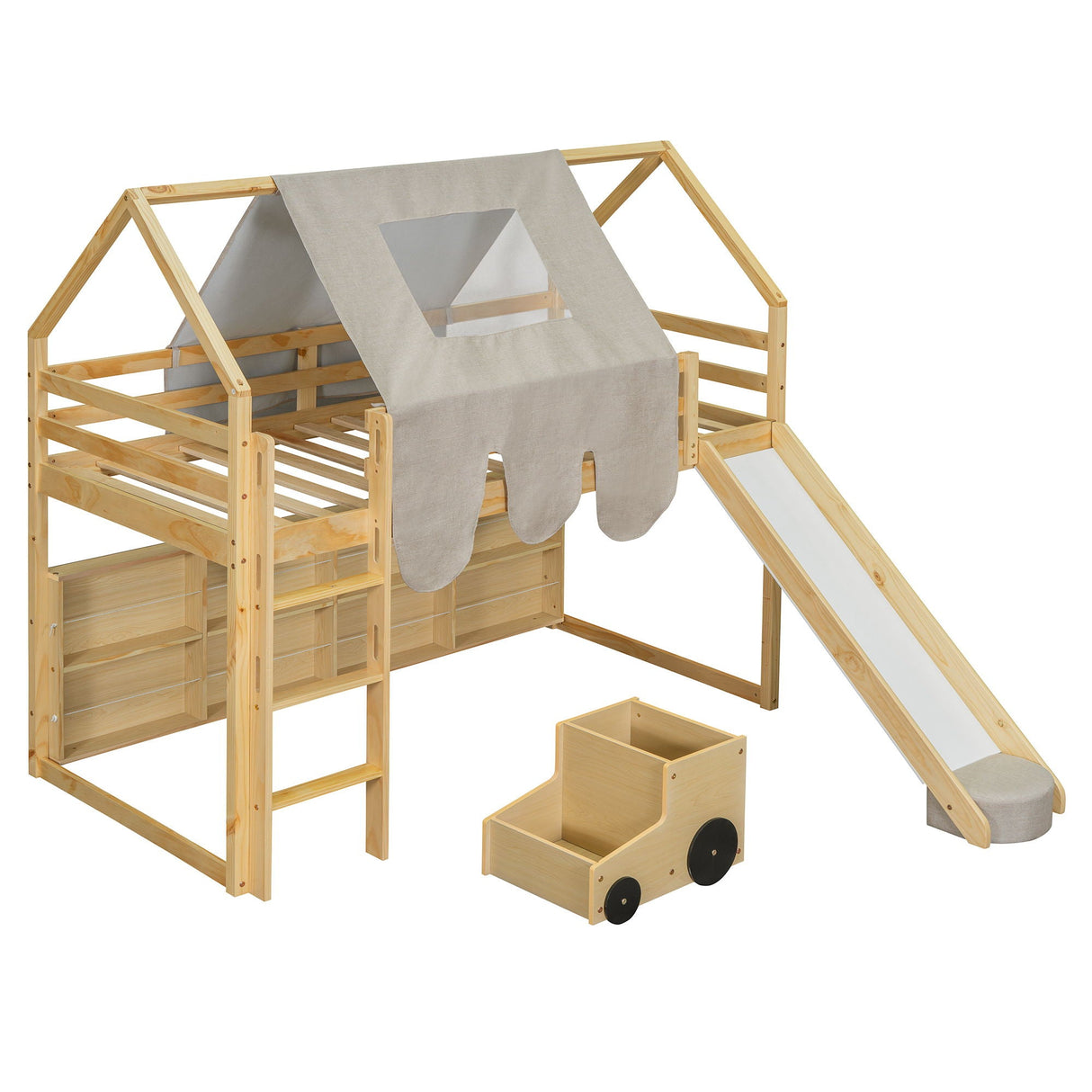 Loft Bed With House Shaped Frame And Tent by Couch.com