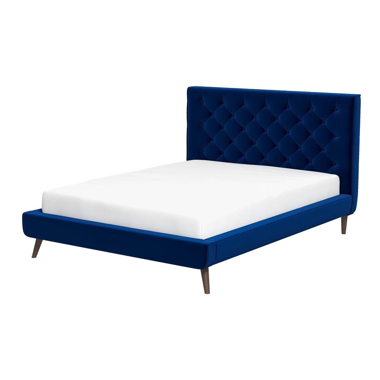 Dillon - Mid-Century Velvet Platform Bed by Couch.com