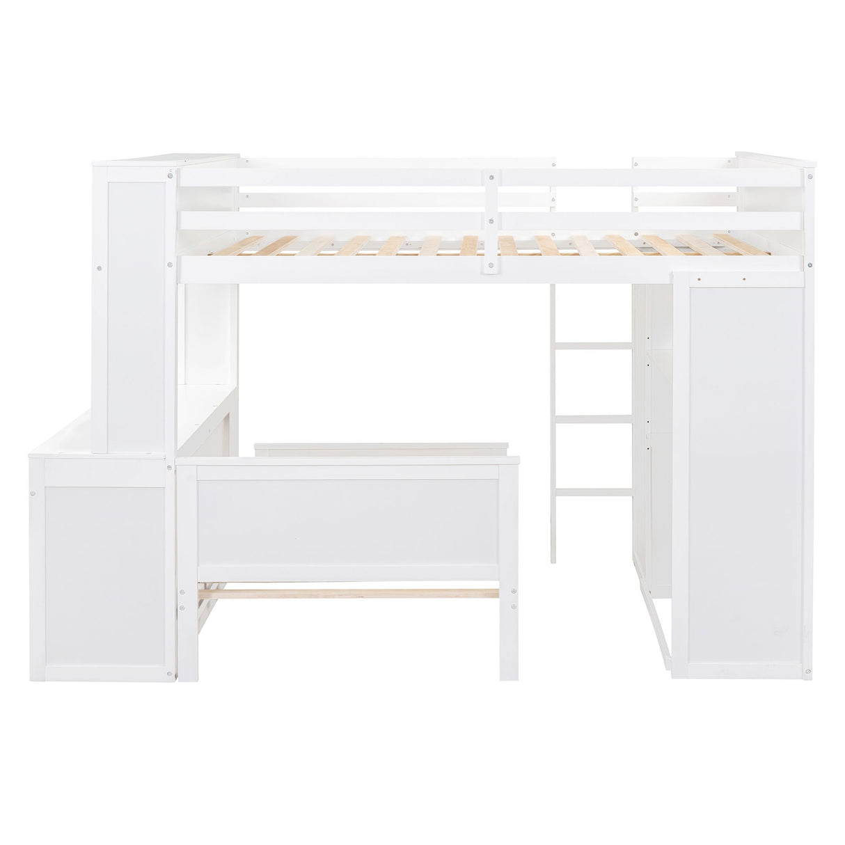 Loft Bed With A Twin Size Standalone Bed, Shelves, Desk, And Wardrobe by Couch.com