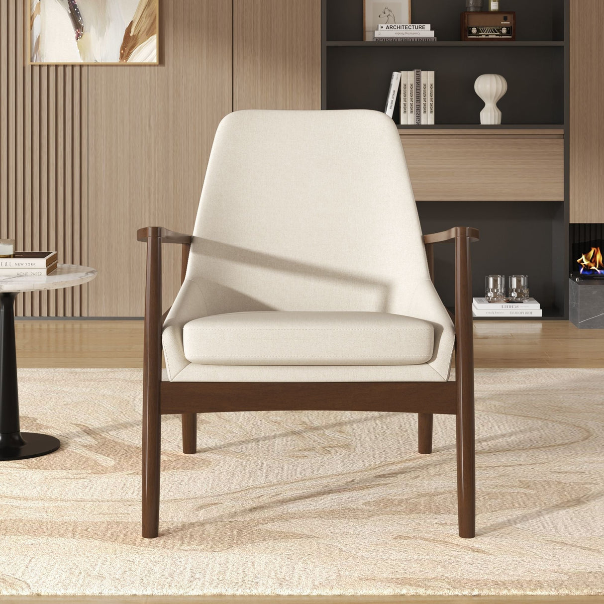 Mid-Century Modern Accent Armchair With High Back by Couch.com