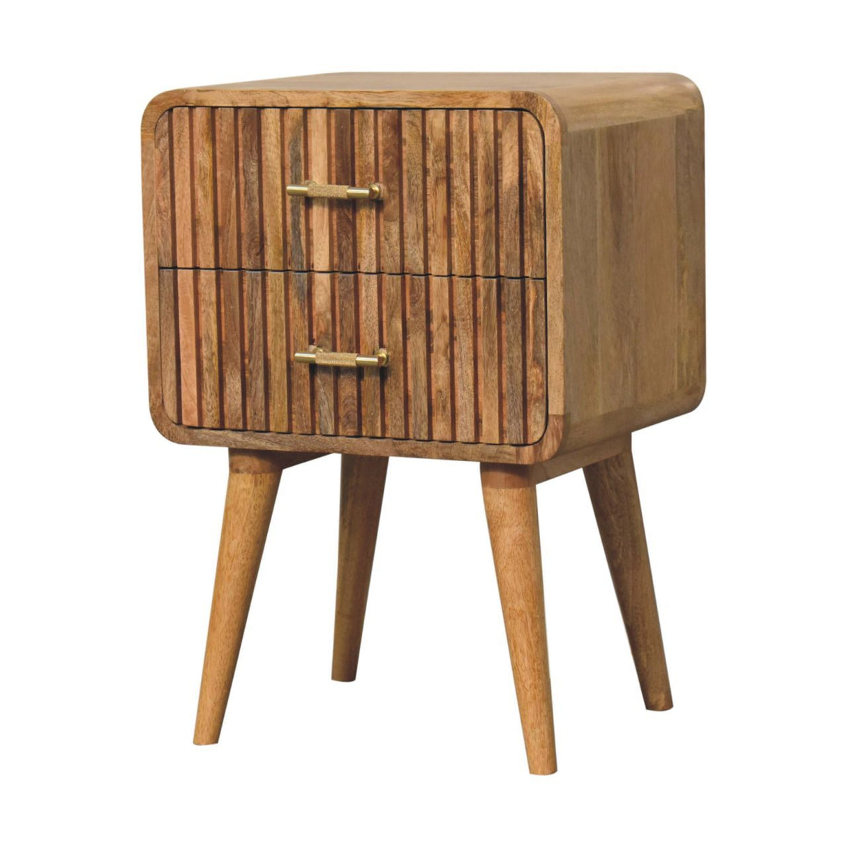 T Bar Ridged Nightstand - Oak by Couch.com