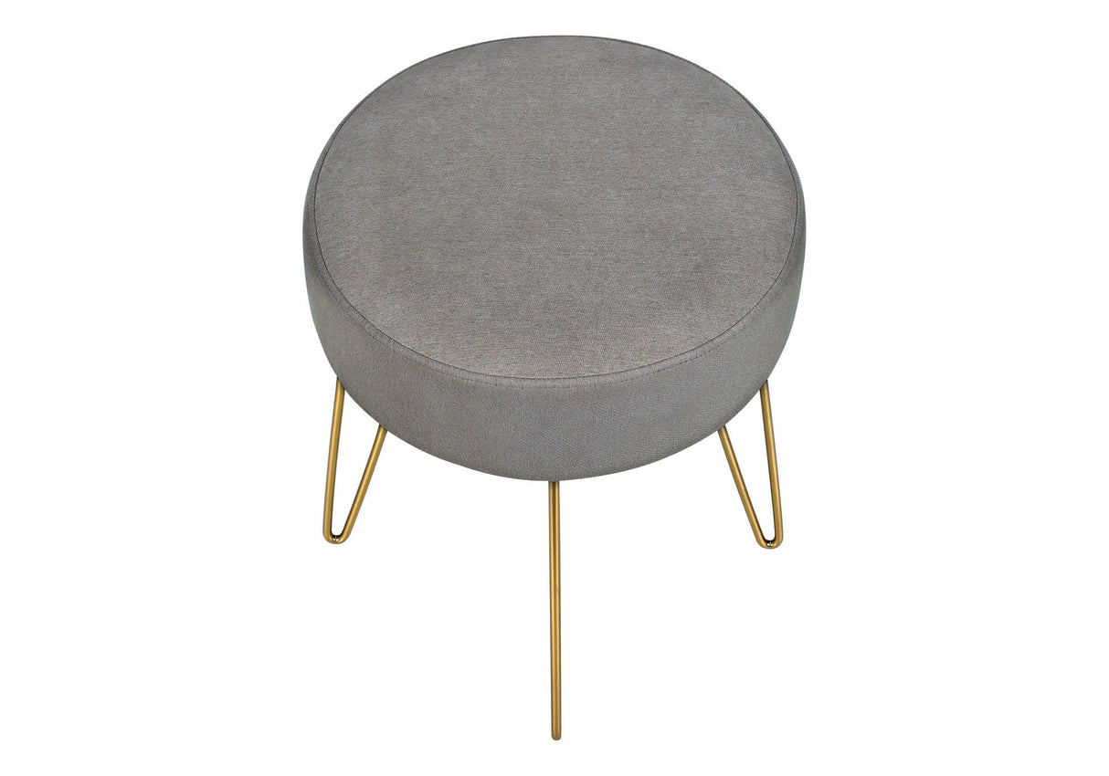 Ottoman, Pouf, Footrest, Foot Stool, Round Gold Metal Legs, Contemporary, Modern by Couch.com