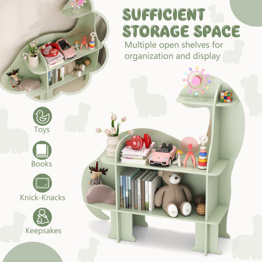 3-Tier Dinosaur Kids Bookshelf for Children-Green