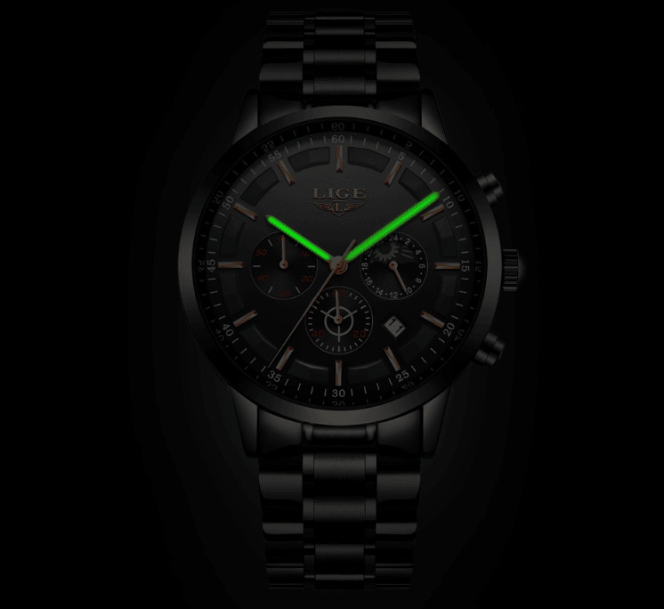 Men's Waterproof Watch With Chronometers And Date Display Unique Design Perfect Gift