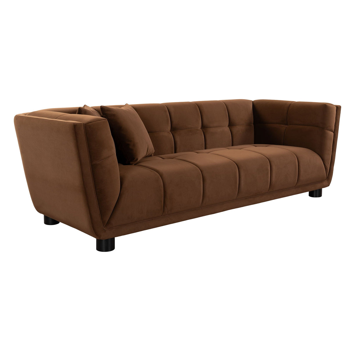 Mid-Century Modern Style Sofa With Velvet Fabric And Solid Wood Feet For 2 People by Couch.com