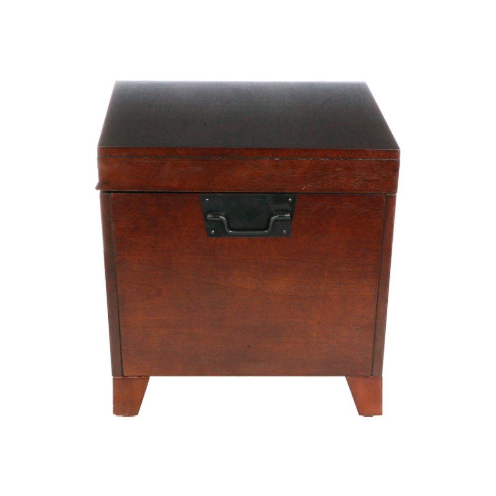 39" Brown Wood With Iron Trunk Coffee Table
